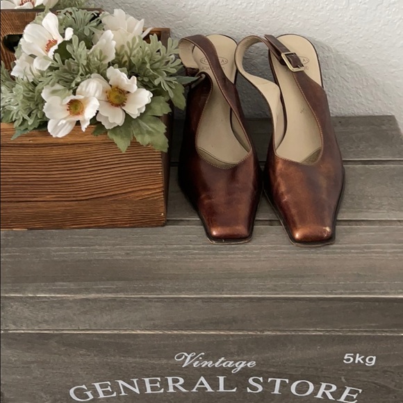 Circa Joan & David Brown Leather Heels 7.5M - Picture 2 of 11